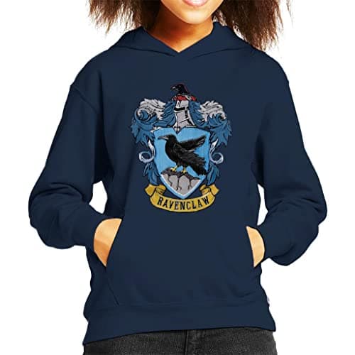 Image of All+Every Harry Potter Ravenclaw House Crest Kid's Hooded Sweatshirt Navy Blue
