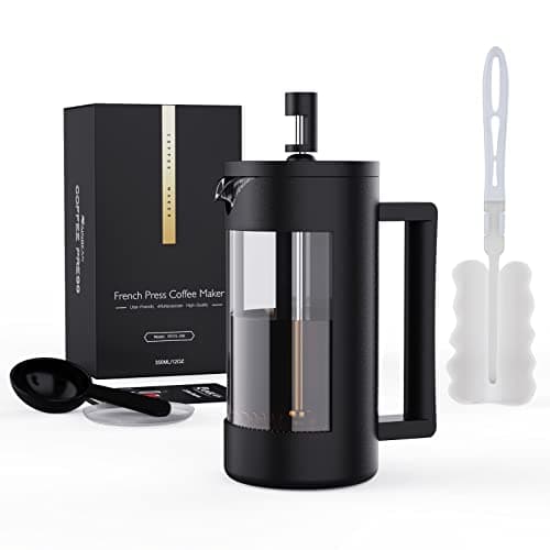 Image of RAINBEAN Cafetiere Coffee Press 2 Cups/350ml, Glass French Press Coffee Maker - 3 Level Filtration System, Heat Resistant Borosilicate Glass, Easy Clean, BPA Free