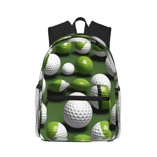 Image of KWQDOZF Golf Ball Green Alien Print Backpack For Men And Women Lightweight Backpack Casual Daypack For Workplace Travel
