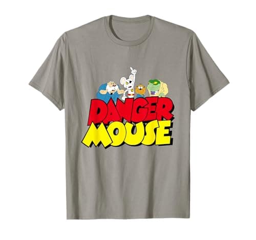 Image of Danger Mouse Logo with Characters T-Shirt