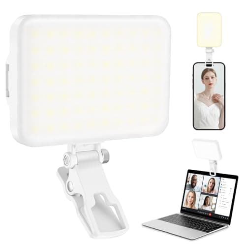 Image of ALTSON 60 LED Portable Selfie Light Video Conference Lighting with Clip & Camera Tripod Adapter Rechargeable 2200mAh CRI 97+, 9 Light Modes for Phone iPhone Webcam Laptop Photo Makeup