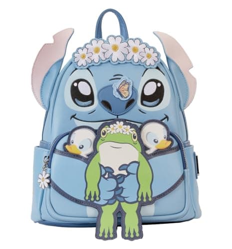 Image of Loungefly Backpacks Disney Lilo and Stitch Springtime Cosplay Mini Backpack Blue