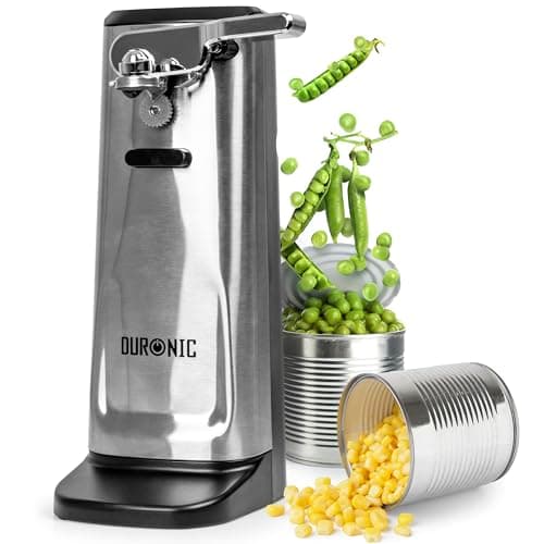 Image of Duronic Electric Can Opener CO60, 3 in 1 Including Bottle Opener and Knife Sharpener, 1 Press Operation, Compact and Sleek Design for Arthritis or Individuals with Limited Mobility