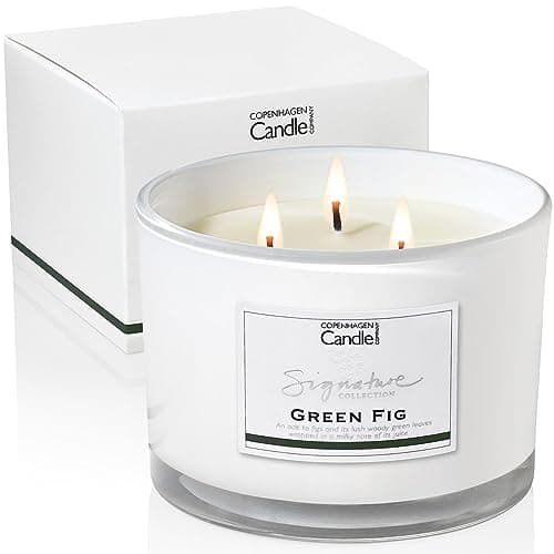Image of Luxury Scented Candles Gifts for Women | Natural Wax Blend | 35 Hours Burn time | Hotel Collection | The Copenhagen Company - Green Fig (12oz)