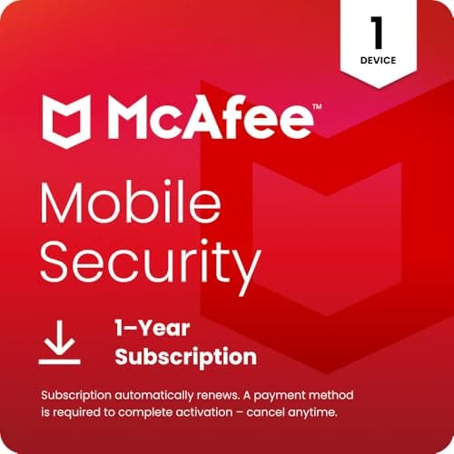 Image of McAfee Mobile Security, 1-Year Subscription with Auto-Renewal. Mobile Device Security App, Digital download