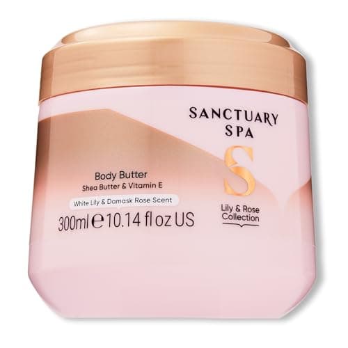 Image of Sanctuary Spa Lily & Rose Body Butter for Women, No Mineral Oil, Cruelty Free & Vegan Shea Body Moisturiser, 300ml