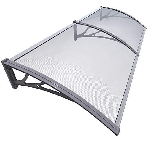 Image of VOUNOT® Front Door Canopy Outdoor Awning, Rain Shelter for Back Door, Porch, Window, 200 x 80 cm, Grey