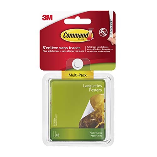 Image of Command Poster Strips, Value Pack, 48 Adhesive Strips, White - Ideal for Hanging Posters, Schedules, Calendars or Pictures without Frames