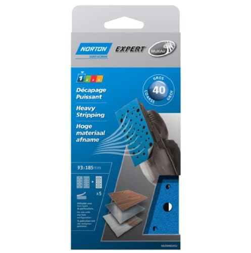 Image of Oakey Multi Air 1/3 Sanding Sheets Pack of 5 93 x 185mm H835 P40 OAK82452
