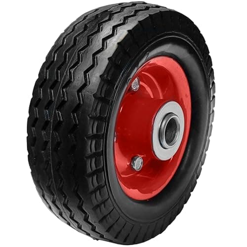 Image of KetoBarrow 6'' 152mm Wheel Solid Heavy Duty Tyre Puncture Proof Tyre Sack Truck Cart Trolley Wheel with 12mm Bore Roller Bearings 6x2