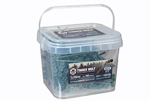 Image of TIMBER WOLF Wolf Exterior Woodscrews - 5.0 x 100mm - Tub of 300, Green