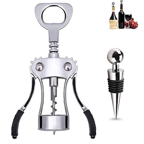Image of Ventdest Wing Corkscrew Wine Bottle Opener with Bottle Stopper, Premium Corkscrew Cork and Cap Bottle Opener for Waiters Wine Enthusiast
