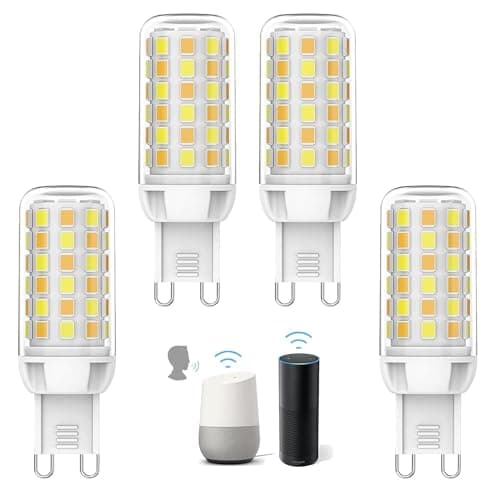 Image of BVCL Wi-Fi Smart G9 LED Bulbs Dimmable, 3W 320 Lumen AC 230V 2700K-6000K, Brightness Adjustable 1%-100%, Compatible with Alexa/Google Home, Voice Control(4pcs)