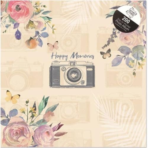 Image of Tallon Vintage Cream Happy Memories 6x4 Photo Album Memo Slip in Holds 200 Photos