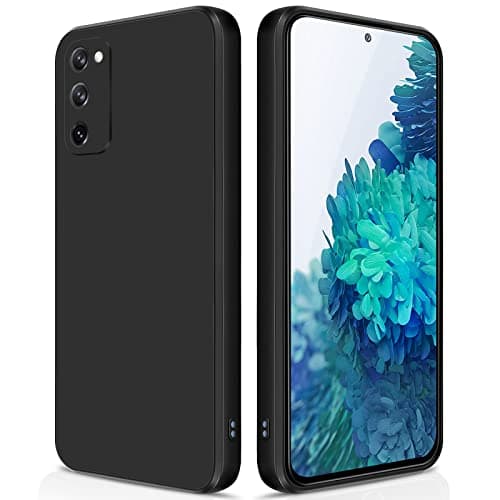 Image of GiiYoon Case Compatible with Samsung Galaxy S20 FE, Silky-Soft Touch Full-Body Protective Phone Silicone Case, Shockproof Cover with Microfiber Lining, Black