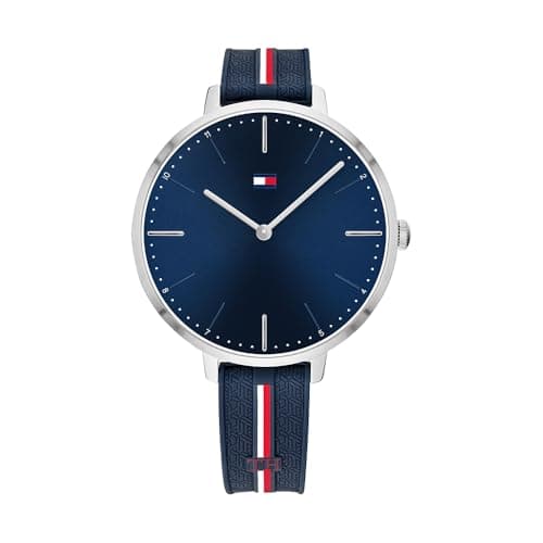 Image of Tommy Hilfiger Analogue Quartz Watch for Women with Navy Blue Silicone Bracelet - 1782154