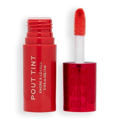 Image of Makeup Revolution, Pout Tint, Lightweight Lip Tint, Buildable Colour, Hydrating Formula with Gloss to Stain Finish, Sweetie Coral, 3ml