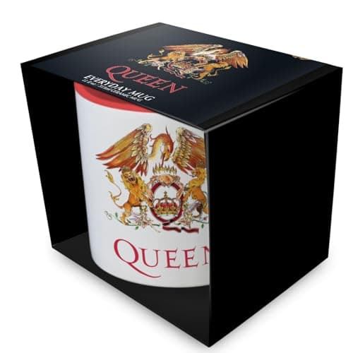 Image of Pyramid International Queen (Crest) Red Coloured Inner Pod Mug 11oz / 315ml – Rock Band Coffee Cup with Vibrant Interior
