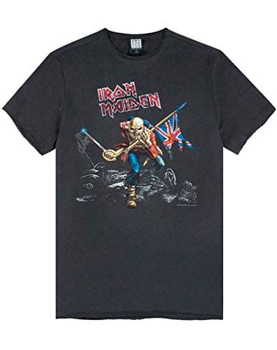 Image of Amplified Iron Maiden 80s Tour Mens T-Shirt Charcoal