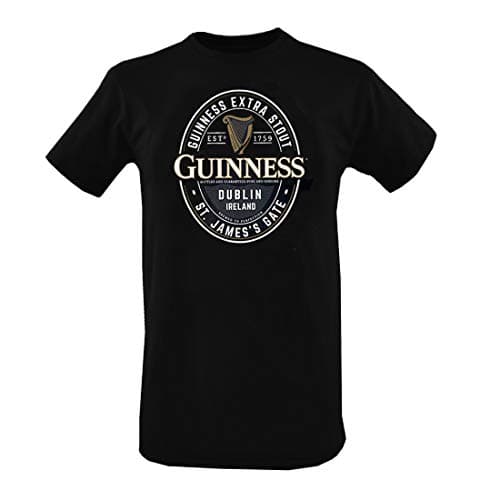 Image of Guinness T-Shirt with Foreign Extra Bottle Label Print, Black, X-Large