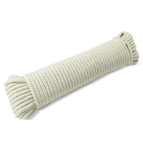 Image of Washing Line Rope Outdoor Clothes Line Laundry Line Outdoors Multipurpose Braided Cotton Soft Rope for Garden, Arts and Crafts | 4mm (20M)