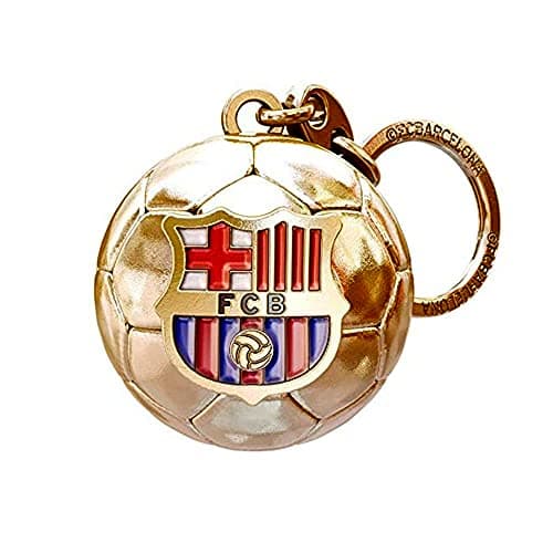 Image of Official FC BARCELONA 3d gold football shape keyring