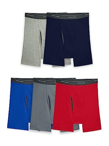 Image of Fruit of the Loom Mens Coolzone Boxer Brief 5 Pack, Assorted, S