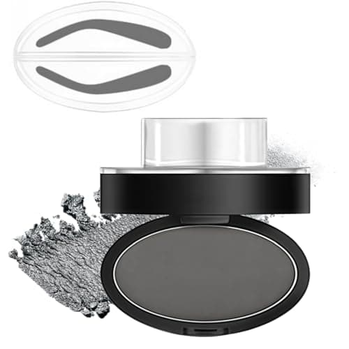 Image of Waterproof Eyebrow Stamp Kit with Smudge-Proof Powder & Stencil,Eyebrow Seal Stamp Powder,Creates Natural Looking Brows for Makeup Beginners,for Flawless Eye Brows Make up,Easy to Color(Light gray)