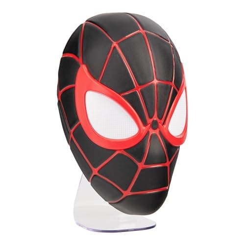 Image of Paladone Miles Morales Spider-Man Mask Light, Wall Mountable or Freestanding LED Lamp, Officially Licensed Marvel Comics Merchandise for Bedrooms, Home and Collectors, Gift Ideas