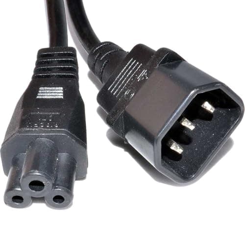 Image of kenable IEC C14 Socket to C5 Cloverleaf Plug Converter Adapter Power Cable 0.75mm Core Black 0.5m