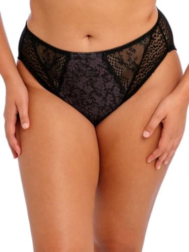 Image of Elomi Women's Lucie High Leg Brief Bikini Style Underwear, Black, M