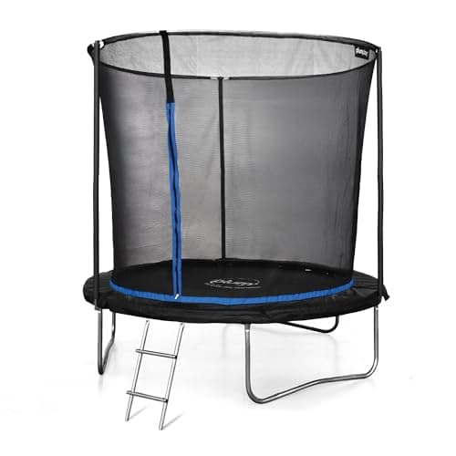 Image of Plum Play Outdoor Trampoline 8ft / 10ft Secure Trampoline with Safety Net Enclosure and Ladder (8ft / 244cm)
