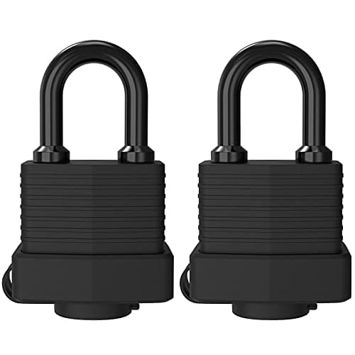 Image of Padlock with Key, [2 Pack] [4 Keys] Diyife Key Padlock Weatherproof Outdoor, Waterproof Lock 40mm Heavy Duty Padlocks Anticut, Laminated Steel for School Gym Locker, Garage, Fence, Shed, Yard