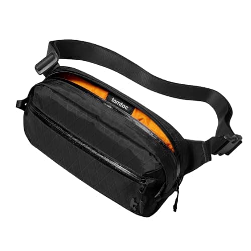Image of tomtoc Aviator-T35 3.5L X-Pac Sling Bag for Nintendo Switch 2 – RFID Blocking Anti-Theft Crossbody Bag for Men & Women, Water-Resistant Lightweight Chest Shoulder Bag for Travel, Daily Use (Black)