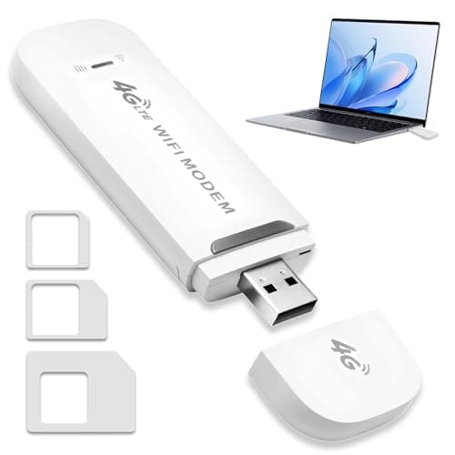 Image of 4G USB Dongle Modem Portable WiFi with SIM Card Slot Travel Wireless Router Pay as You Go USB Plug Modem Hotspot Pocket Router 150Mbps High Speed Mobile Internet Adapter for Phones Laptops Car Outdoor