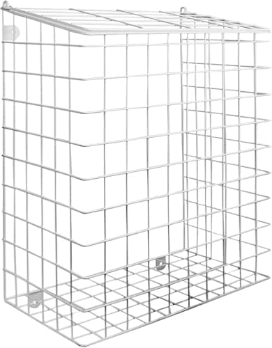 Image of Letterbox Cage | Indoor Mail Catcher | Fixings Included | White Post Holder | Large Iron Letter Box Catcher | Door Letter Box Guard | Pet-Safe Door Guard | Internal Postbox