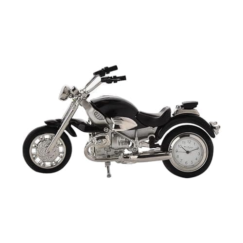 Image of Widdop and Co. Miniature Black Speeding Racer Motorbike Novelty Collectors Clock - 9042BK