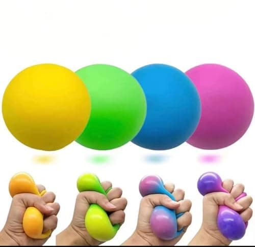Image of Stress Relief Squeeze Balls, Soft Sensory Fidget Toy for Anxiety and Anger Management, Hand Rehabilitation, 3 Pack