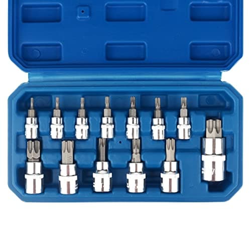 Image of DAYUAN Torx Bit Socket Set 13pcs 3/8" Dr. T8 - T70 E Star Premium S2 Alloy Steel Cr-V Steel Star Socket Torx Bits Metric 1/4, 3/8 and 1/2-Inch Drive