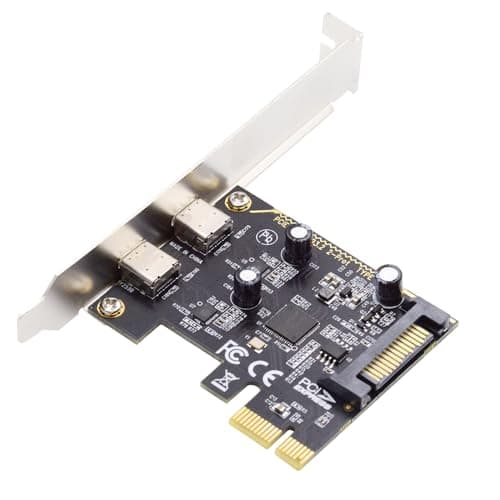 Image of NFHK USB3.1 Gen1 5Gbps Dual Type-C USB-C Female to PCI-E Express 1x Card Adapter ASM1042 with Low Profile Bracket