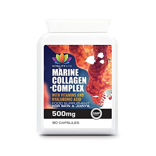 Image of Marine Collagen Complex Type 1-90 Capsules - Hyaluronic Acid - Hair, Skin, Nails & Joint Support - UK Formula