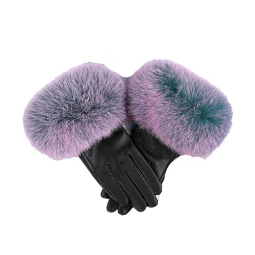 Image of JLBopqaz Women's Leather Glove Women's Winter Warm Fashion Style Oversized Gloves (2 18cm)