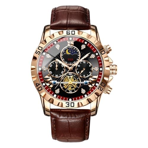 Image of Streysisl Watches for Men - Stylish Automatic Watches for Men - Multifunctional Mechanical Timepiece, Waterproof Fashion Accessories for Outdoor Activities