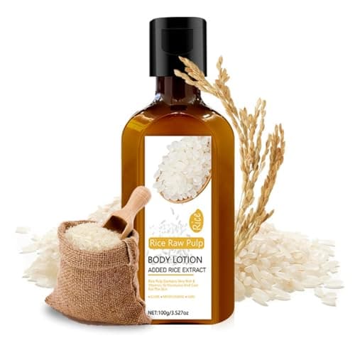 Image of Rice Body Lotion, Brighten Daily Moisturizing Cream Lotion Face & Body Moisturizer Deep Nourishes Smoothening to Even Out Skin Tone for Dry Skin, Hydrating Lotion for Wrinkles or All Skin Types