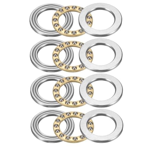 Image of sourcing map 4pcs F12-19M Thrust Ball Bearings, 12mm x 19mm x 5mm Miniature Thrust Bearing with Washers Chrome Steel Single Direction for Conveyor Systems Machine Tools
