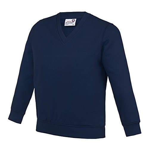 Image of Awdis Academy Childrens/Kids Junior V Neck School Jumper/Sweatshirt (13 Years) (Navy)