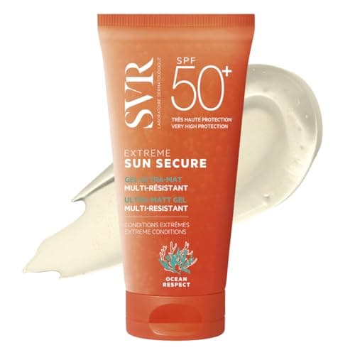 Image of SVR SUN SECURE Extreme Sunscreen SPF 50, Dry-Touch Matte Finish, Highly Sweat, Friction & Water-Resistant Face Gel for Sports, Reef-Safe, 50ml