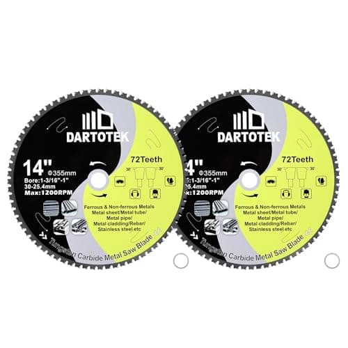 Image of 355mm TCT Saw Blades, 72 Teeth Metal Cutting Disc Tungsten Carbide Tipped Circular Saw for Iron, Stainless Steel, Nickel, Titanium, Ferrous Metals, and Steel Pipe,2 pieces
