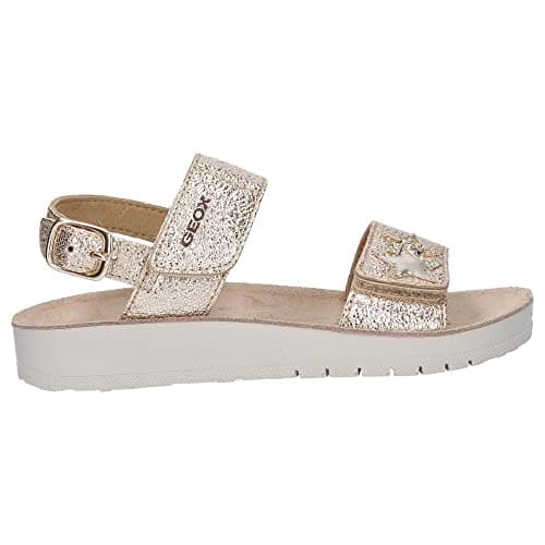 Image of Geox Girls J Costarei Gi Sandals, Gold, 1 UK
