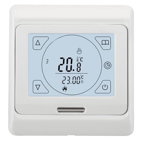 Image of Wengart Room Thermostats WG809,7-day Programmable LCD Display Touch Screen 230V 3A for Radiant Floor Heating White